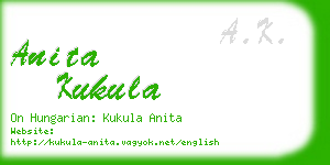 anita kukula business card